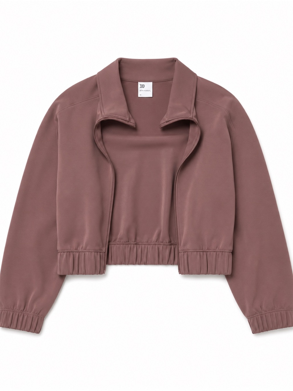 all in motion Mauve Cropped Bomber Jacket